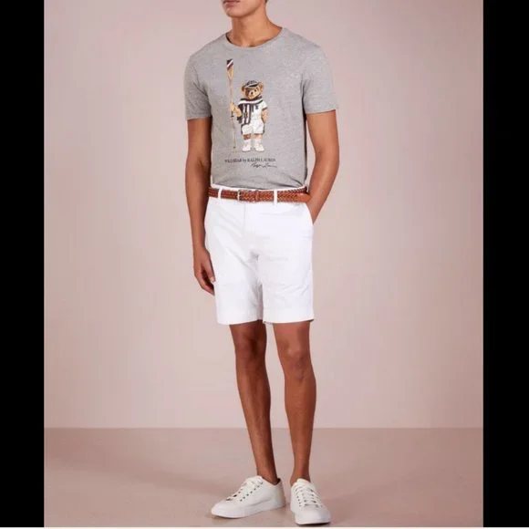 POLO RALPH LAUREN GRAY SHORT SLEEVE CLASSIC FIT BEAR CREW T-SHIRT - Picture 4 of 8